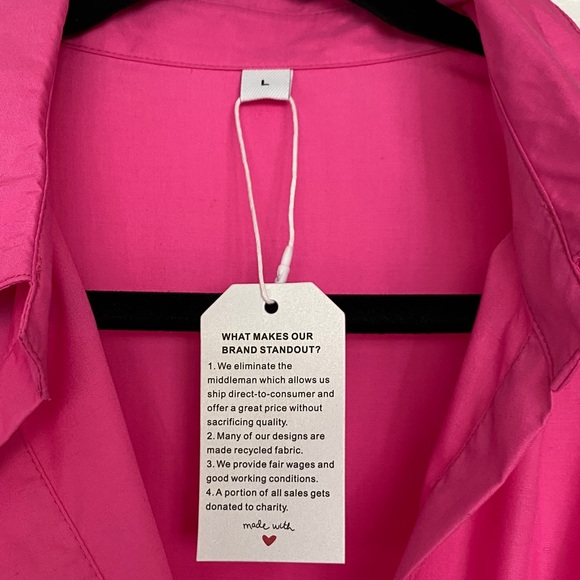 Pink Ruffled Sleeve Dress - Picture 2 of 3